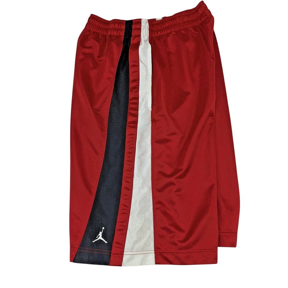 Jordan Mens Basketball Shorts Red Black White Jumpman Athletic Size Small